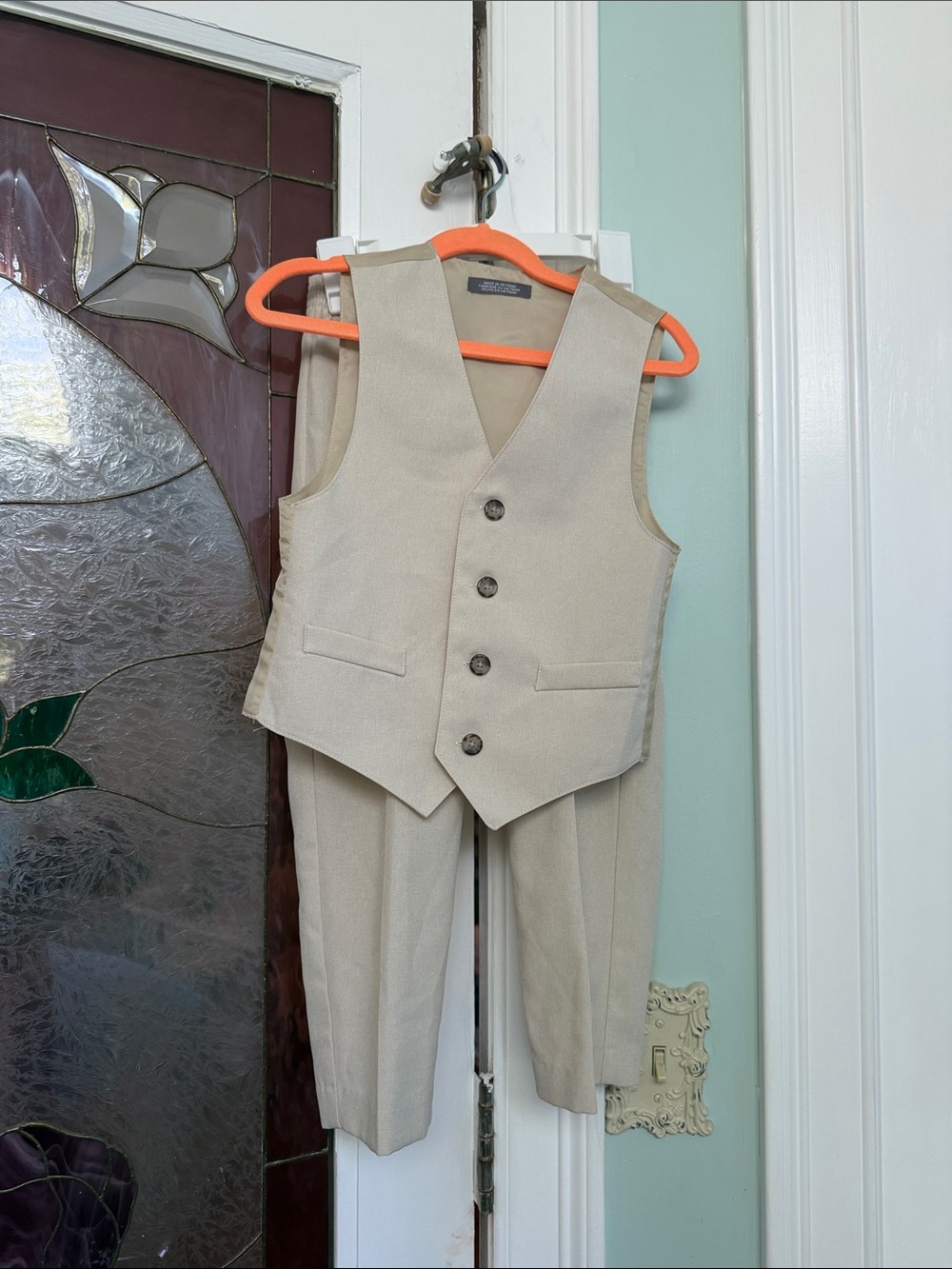 Van Heusen Beige Boys' Vest & Pants Set